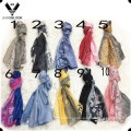 2016 Lady Lady Jacquard mais recente e Cutting Flor Algodão Viscose Scarf